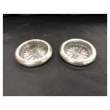(2) Sterling Silver Banded Coasters
