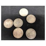 (6) Morgan Silver Dollars
