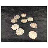 (9) Morgan Silver Dollars