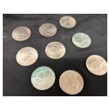 (9) Eisenhower 1/2 Dollars