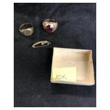 (2) 10K Gold Rings & Pin