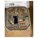 Popeye Tin Litho Dime Bank