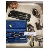 Drafting Set, USN Lock, Carved Wood Bowl