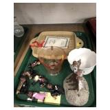 Figurines, Pink Depression Creamer, Cookie Mold