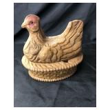 Paper Mache Chicken Form Candy Container