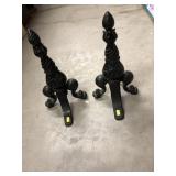 (2) Early Cast Metal Fireplace Andirons