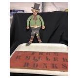 Primitive Sign & Figural Form Iron Bracket