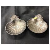 (2) Sheffield England Shell Form Silverplate Dish