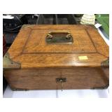 Oak Brass Decorated Storage Box