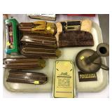 Marx Tin Litho Train & Brass Candlestick Holder