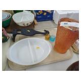 Carnival Glass Pitcher, Glass Bake Dish,
