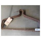 (2) Primitive Wrought Iron Hangers