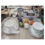 Alabaster Decorative Eggs, Cups/Saucers, Vase