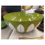 Metal Enameled Serving Bowl