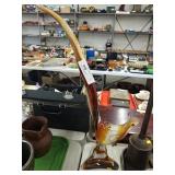 Large Art Glass Peafowl