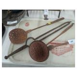 Wrought Iron Skimmers & Fireplace Tongs