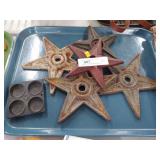(5) Early Cast Metal Architectural Stars