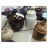 Stoneware Canister, Jugs, Flesh Fork, etc