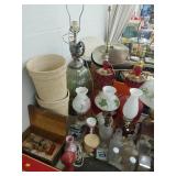 Lard & Chip Cans, Table Lights, Skiis, Bottles,