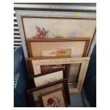 Box- Framed Needlepoint & Oil on Board