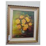 Contemporary Oil on Canvas of Flowers