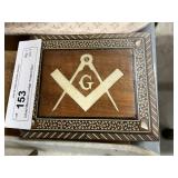 Inlaid Masonic Lodge Trinket Box