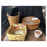 (3) Longaberger Baskets & Candle Holder