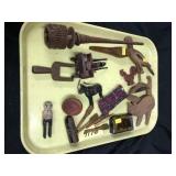 Primitive Kitchen Wares & Folk Art Wooden Figures