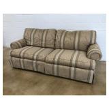 Tan Striped & Floral Sofa