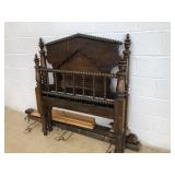 Vtg. Spool Turned Rope Bed