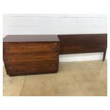 Mahogany 3-Drawer Dresser & Headboard