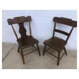 (2) Plank Seat Side Chairs