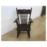 Oak Pressed Back Rocking Chair