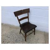 Antique Plank Seat Side Chair.