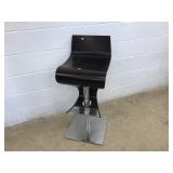 Mid Century Chrome Base Bent Wood Stool