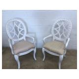 (2) Painted Upholstered Arm Chairs