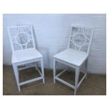 (2) Softwood White Painted Chairs