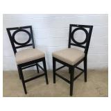 (2) Painted Upholstered Bar Stools