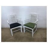 (2) Painted Upholstered Arm Chairs