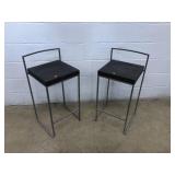 (2) Metal Framed Stools