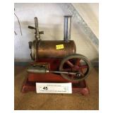 Vintage Brass and Tin Litho Steam Engine Toy