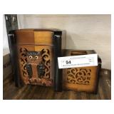 Mid-century Wooden Wind-up Smoking Box