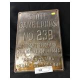 Tin Embossed Sign, State Game Lands