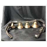Set of Contemporary Brass Collar Cow Bells
