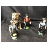 3 Cast Metal Amish Figurines