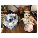 Various Animal Teapots and Covered Dish