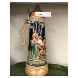 large German Stein with Pewter Lid