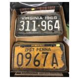 12 Vintage License Plates