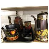 6 Pc. of Contemporary Painted Toleware