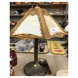 Vtg. Slag Glass Lamp